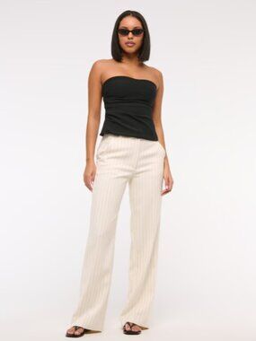 Abercrombie High Rise Pinstripe Pants 26 Long